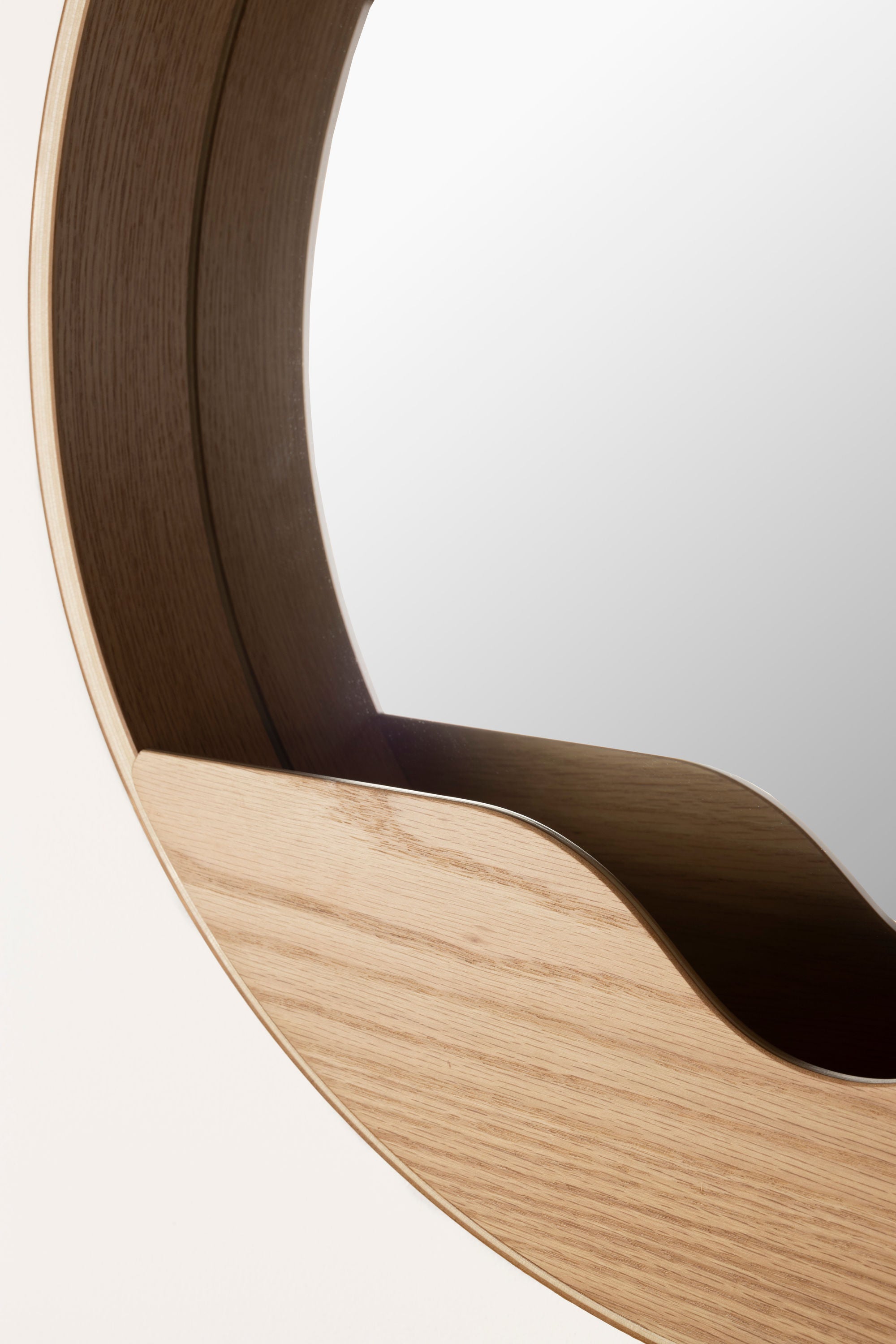 Zuiver Round Natural Oak Wood Round Wall Mirror 40cm